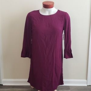 Old Navy Swing Dress Long Sleeve Knee Winter Wine